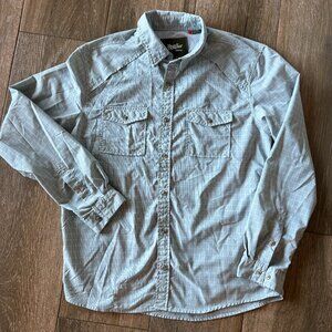 Howler Bros men's longsleeve H Bar B Tech green/blue plaid shirt size medium